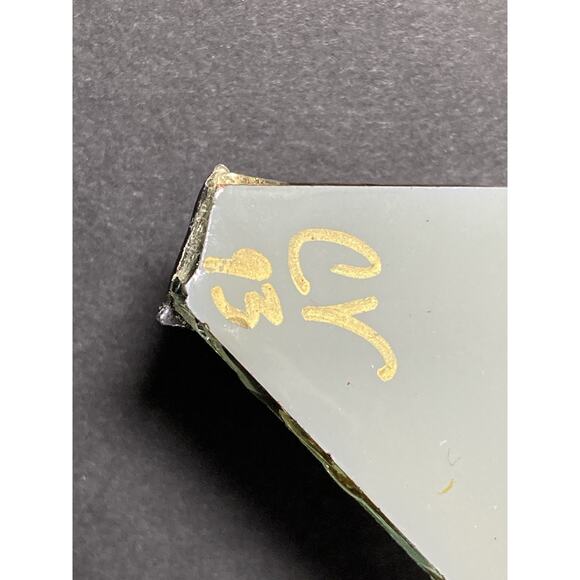 Vintage Artisanal Mirror Glass Rhinestone Brooch Pin Signed CR ‘93 - Picture 8 of 9